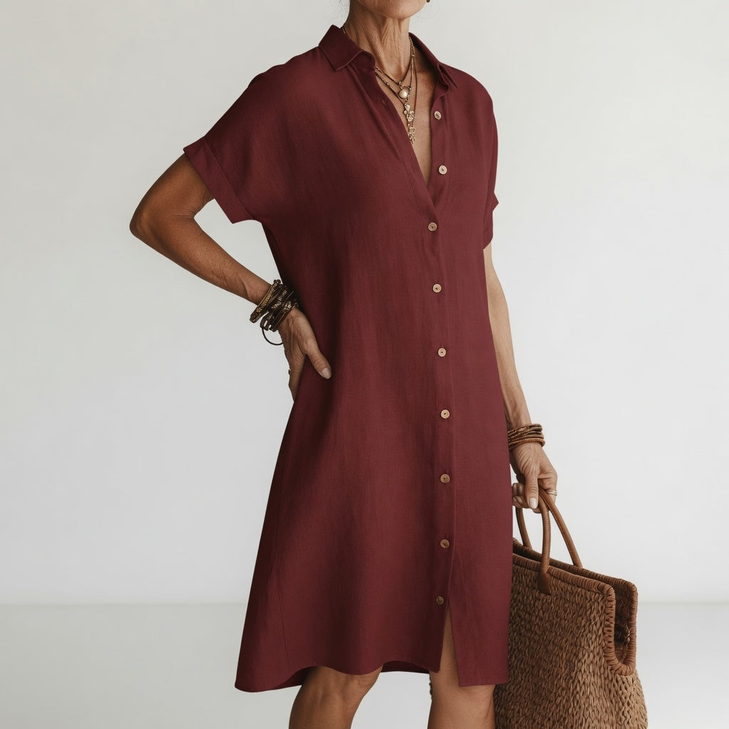 EMMA - ROBE CHEMISE MIDI RESPIRANTE PREMIUM