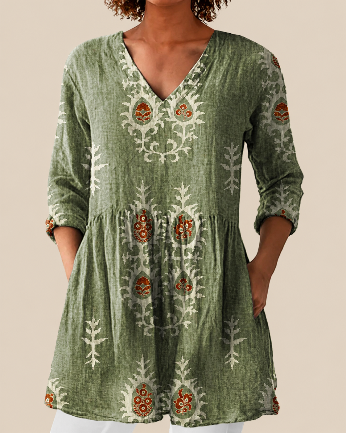 BECCA | CAMICIA LUNGA CON FANTASIA D'IMPATTO
