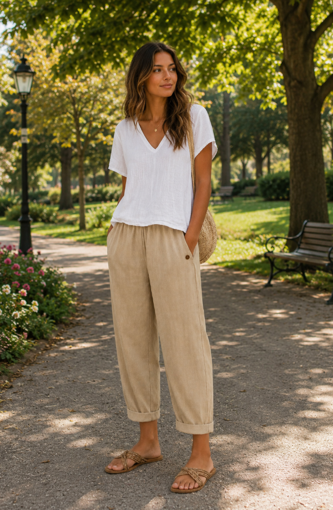 ODETTE - PANTALON EN LIN LÉGER