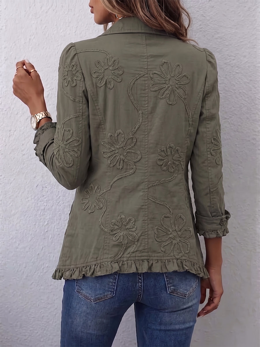 AURÉLIE - VESTE BRODÉE À VOLANTS