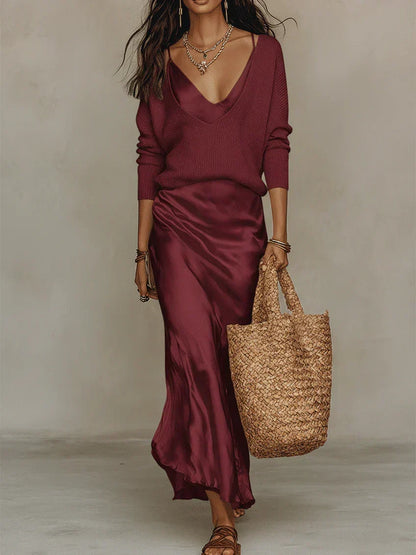 SOLA - ROBE À ENFILER ET ENSEMBLE EN TRICOT