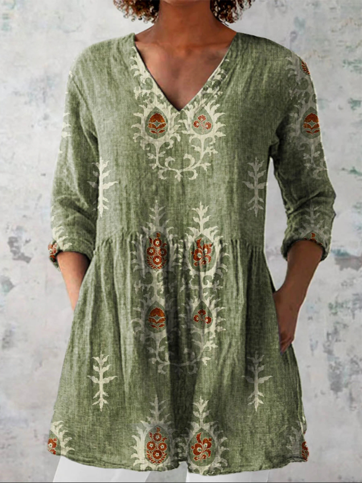 BECCA | CAMICIA LUNGA CON FANTASIA D'IMPATTO