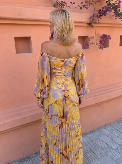 GRETA - ROBE LONGUE FLEURIE À DÉCOLLETÉ PLONGEANT