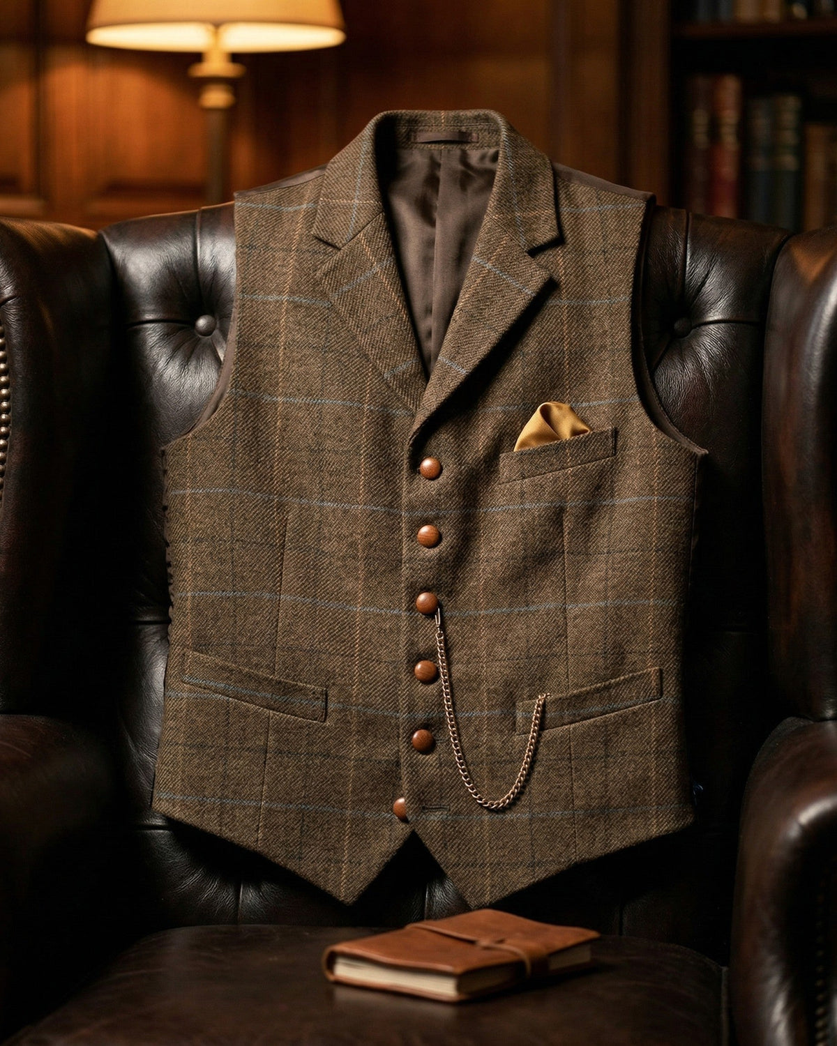 LOUIS - GILET À REVERS À CARREAUX FENÊTRE