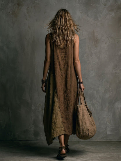 THALIA – ROBE LONGUE ASYMÉTRIQUE EN PATCHWORK