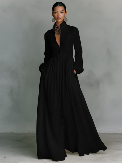 IFE - ROBE MI-LONGUE EN MAILLE, COL EN V, COUPE AJUSTÉE