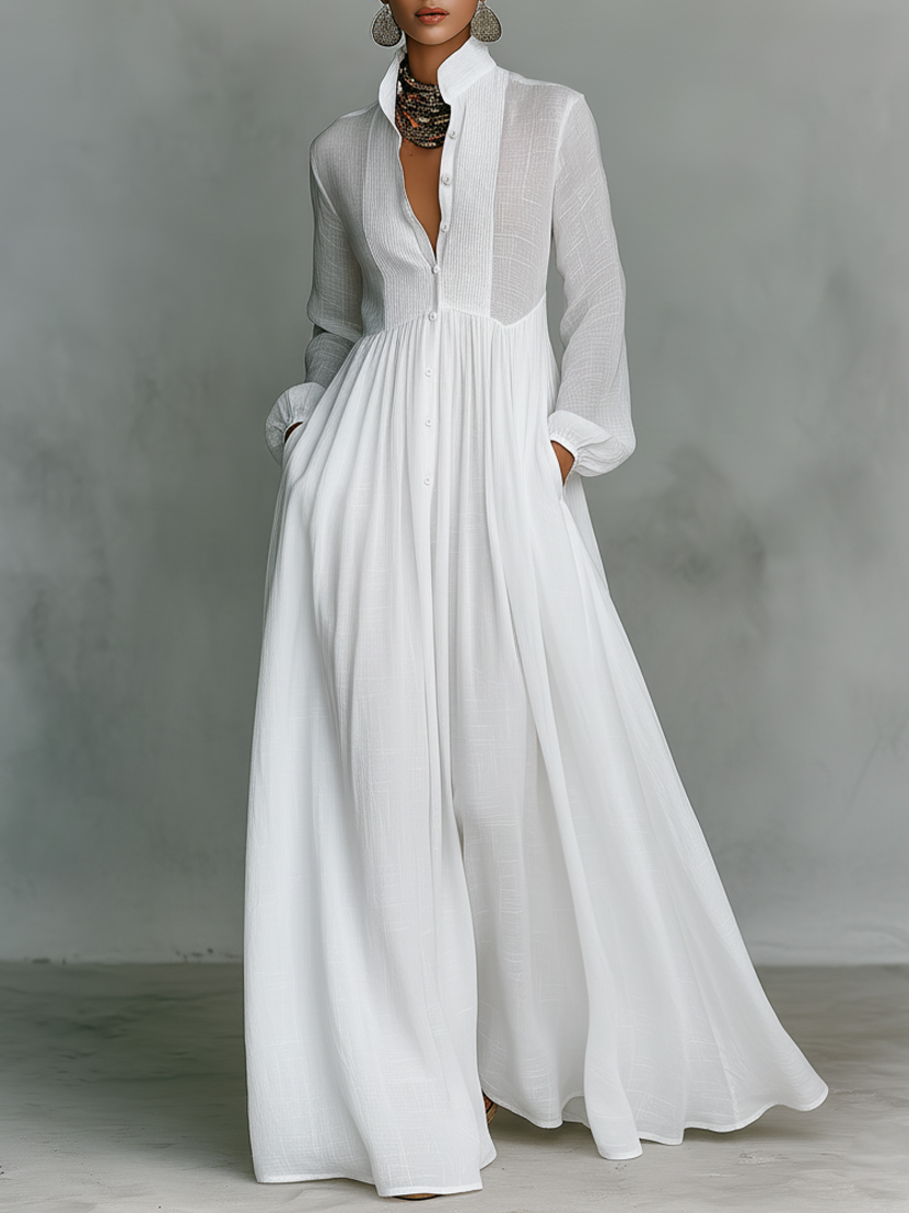 IFE - ROBE MI-LONGUE EN MAILLE, COL EN V, COUPE AJUSTÉE