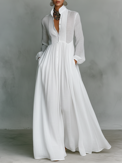 IFE - ROBE MI-LONGUE EN MAILLE, COL EN V, COUPE AJUSTÉE