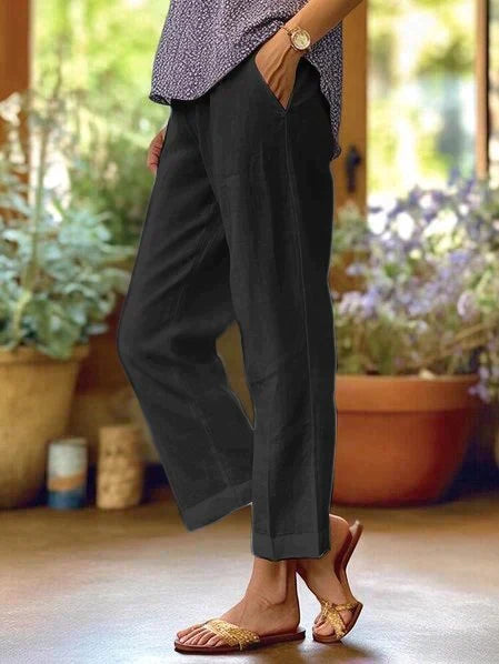 NATALIE - PANTALON D'ÉTÉ EN LIN POUR FEMME