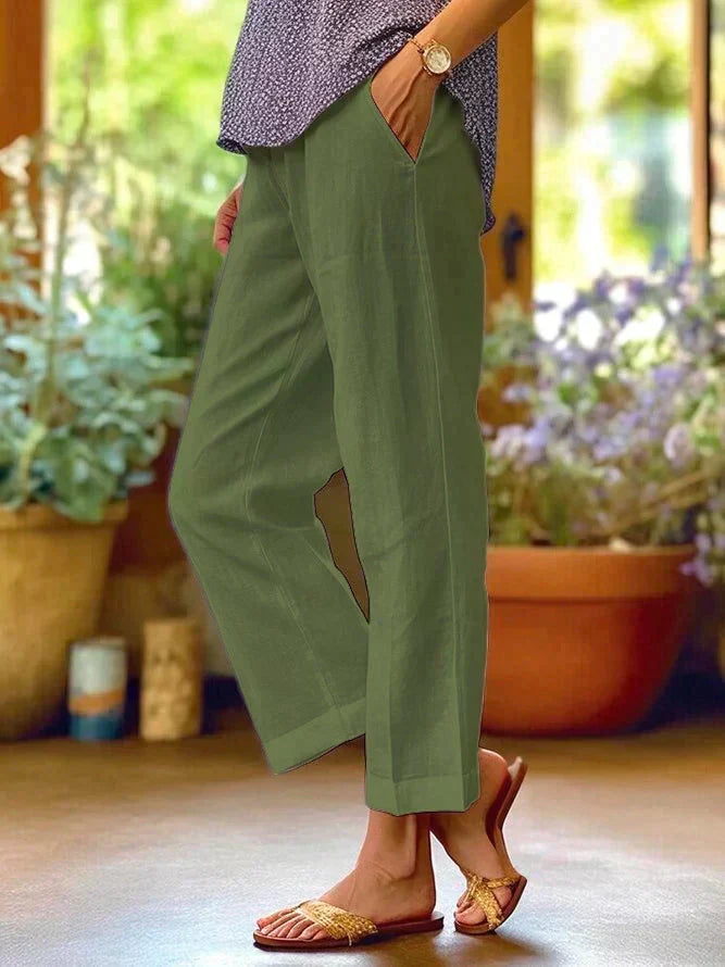 NATALIE - PANTALON D'ÉTÉ EN LIN POUR FEMME