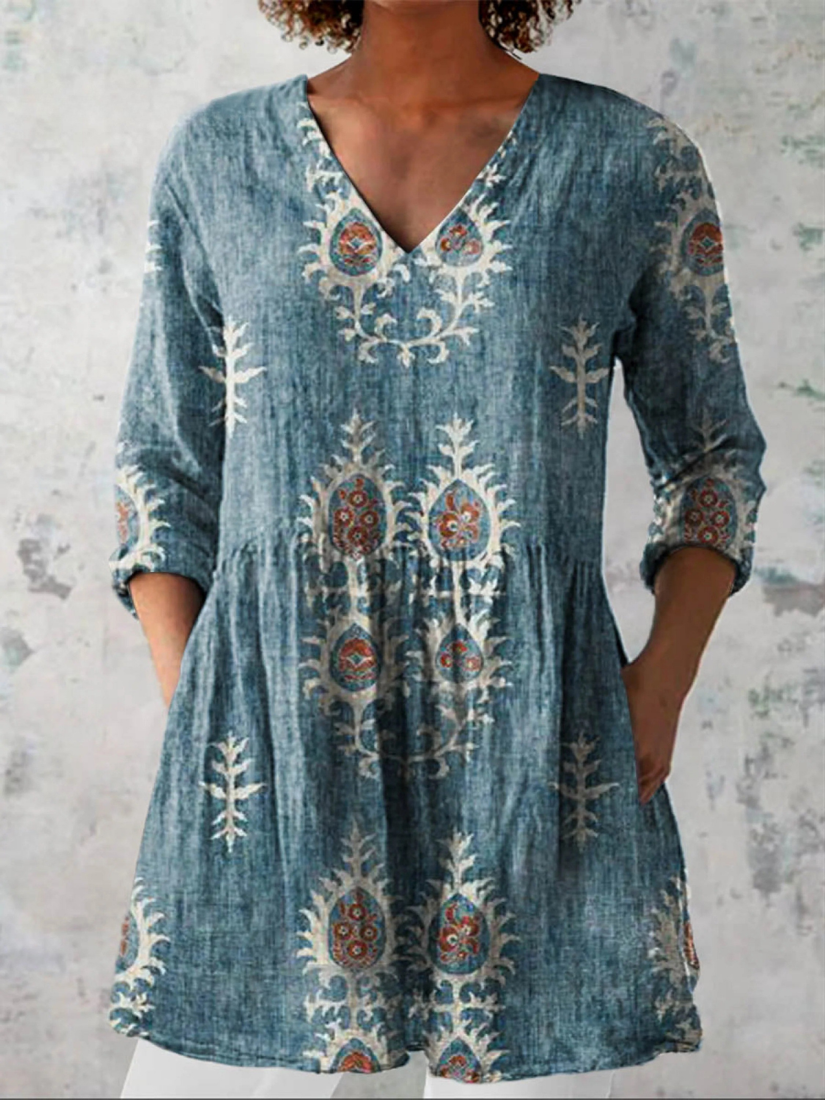 BECCA | CAMICIA LUNGA CON FANTASIA D'IMPATTO