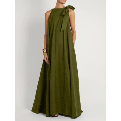 AMAYA | ROBE LONGUE NŒUD SUR L'ÉPAULE – ÉLÉGANCE SIMPLE