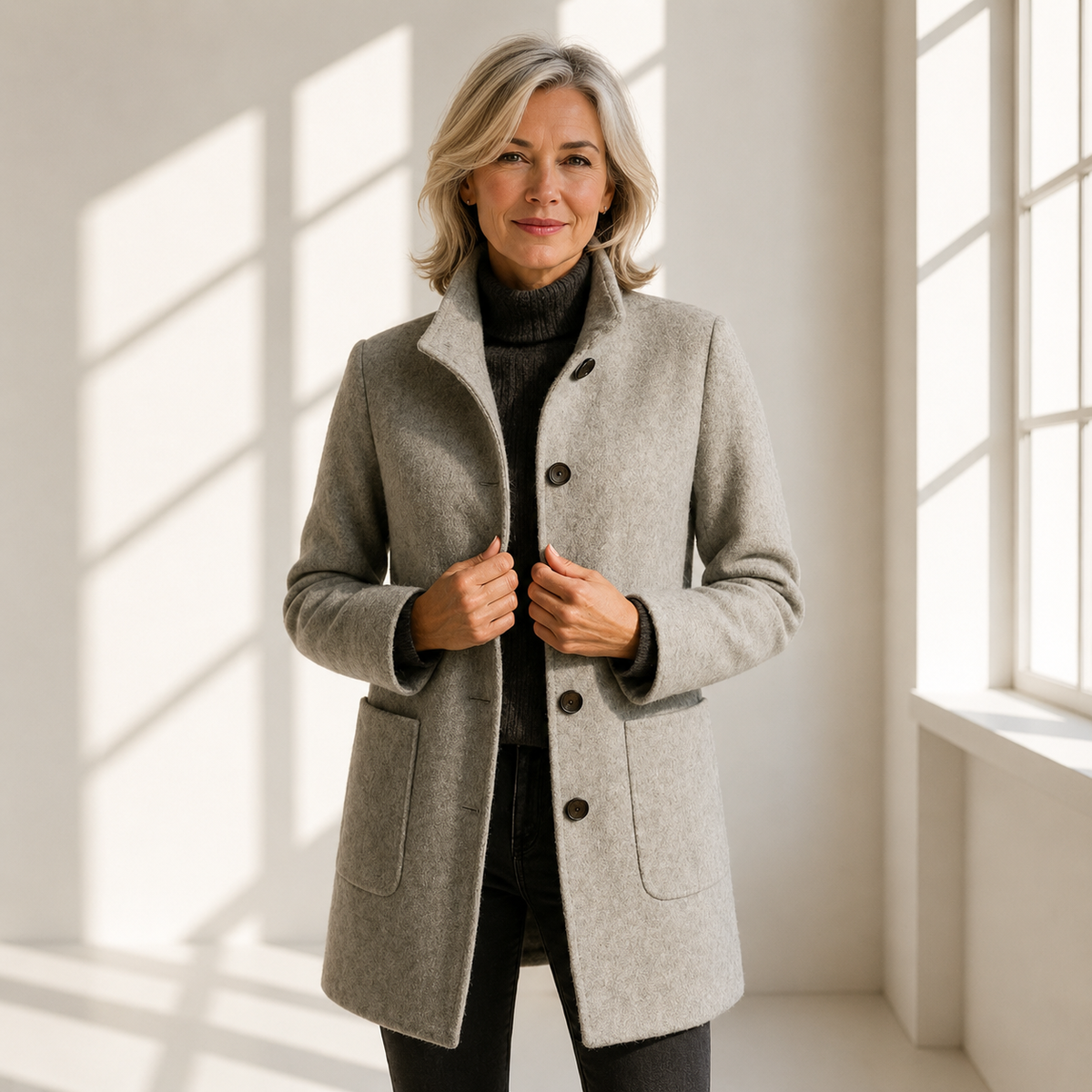 HELENA - MANTEAU EN LAINE COUPE MIDI