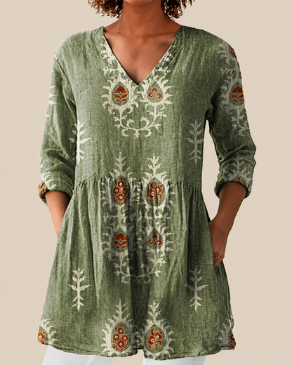 BECCA | CAMICIA LUNGA CON FANTASIA D'IMPATTO