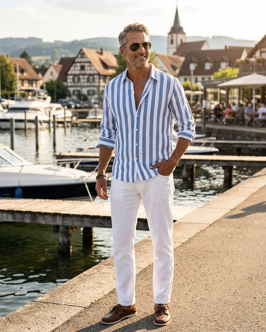 PHILIP - CHEMISE EN LIN RAYÉE DE LUXE