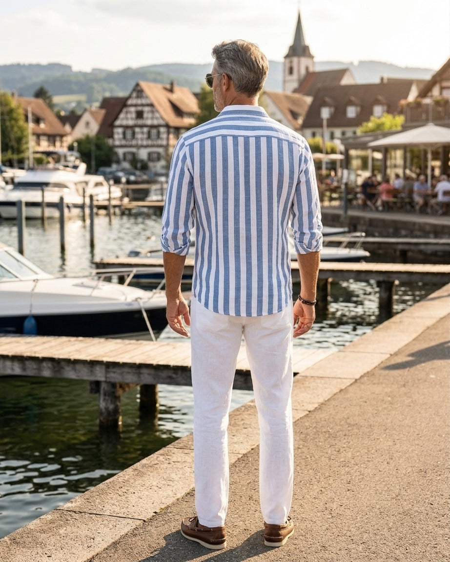 PHILIP - CHEMISE EN LIN RAYÉE DE LUXE