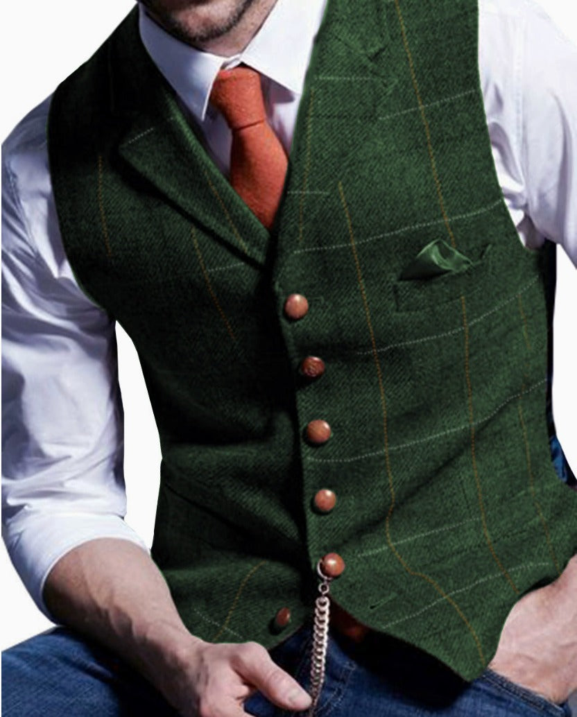 LOUIS - GILET À REVERS À CARREAUX FENÊTRE