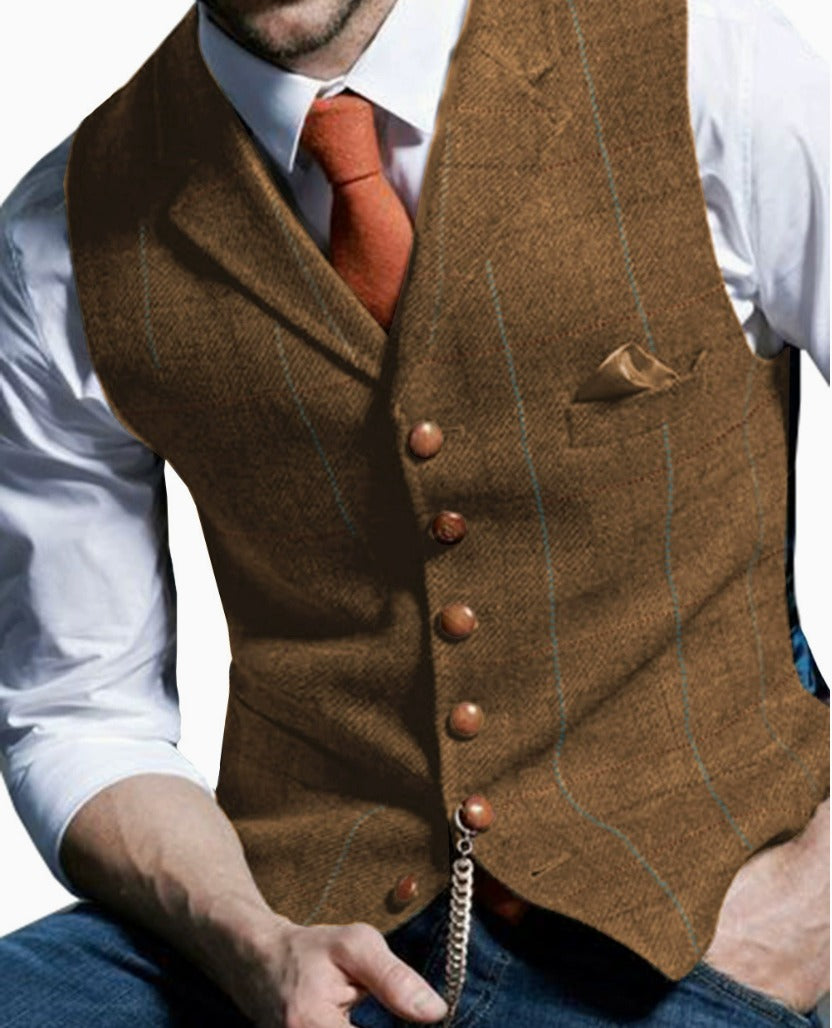 LOUIS - GILET À REVERS À CARREAUX FENÊTRE