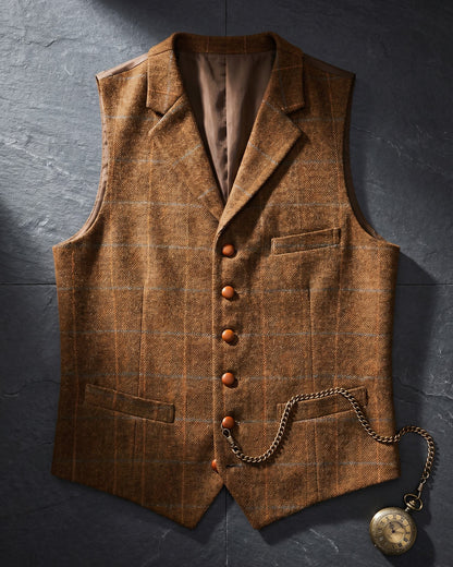 LOUIS - GILET À REVERS À CARREAUX FENÊTRE