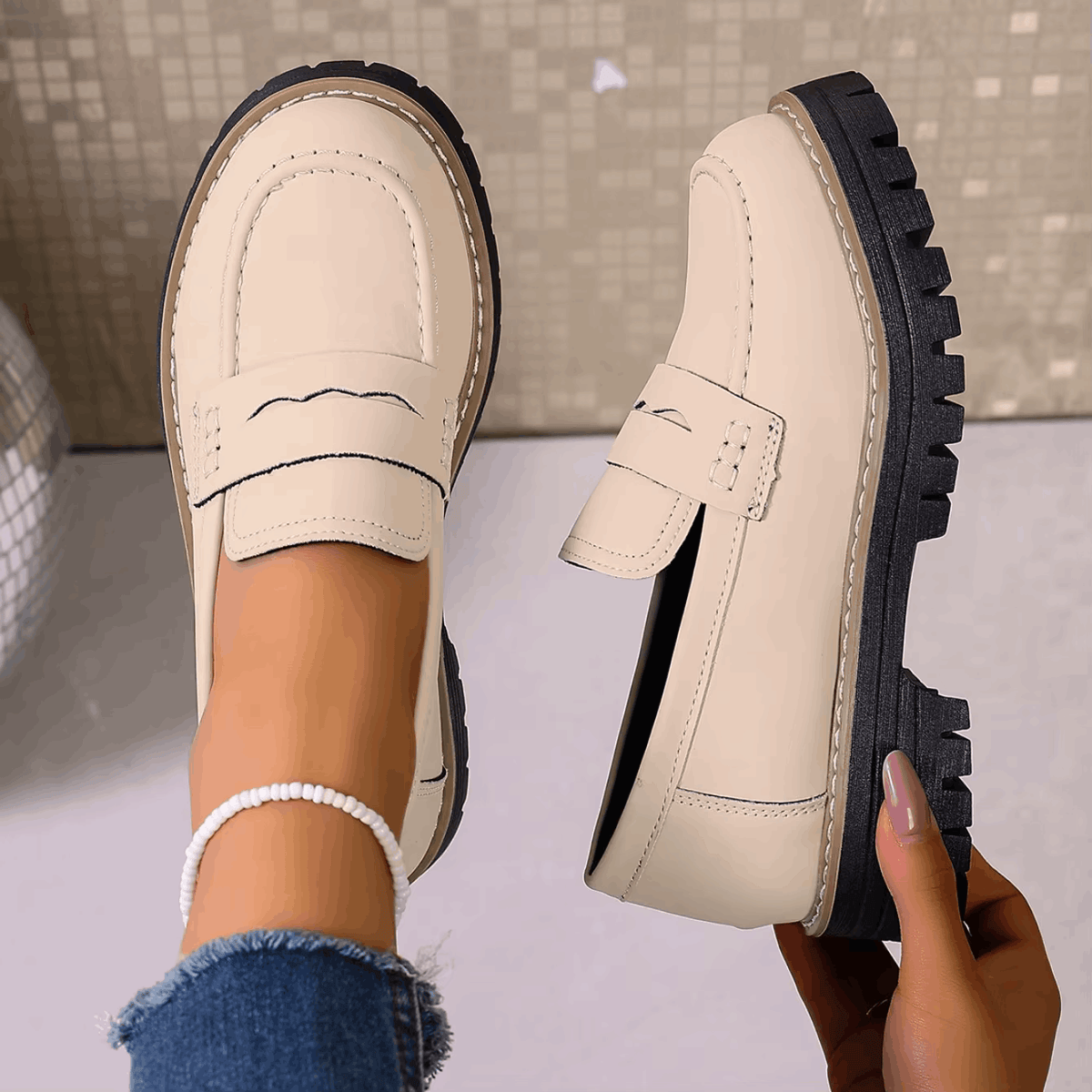 CAPUCINE - MOCASSINS À PLATEFORME STYLE COLLEGE