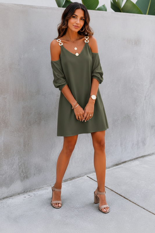 JASMIN | ROBE | BRETELLES CHAÎNES DORÉES