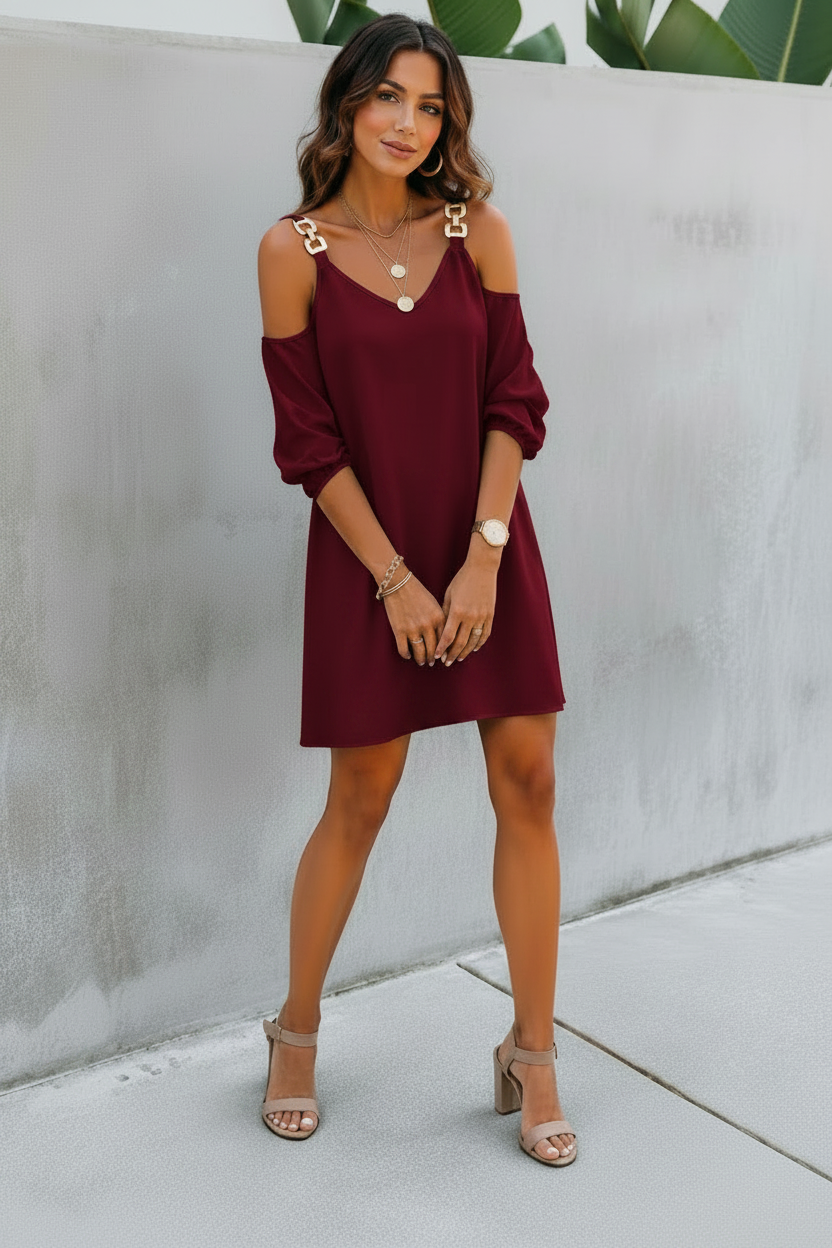 JASMIN | ROBE | BRETELLES CHAÎNES DORÉES