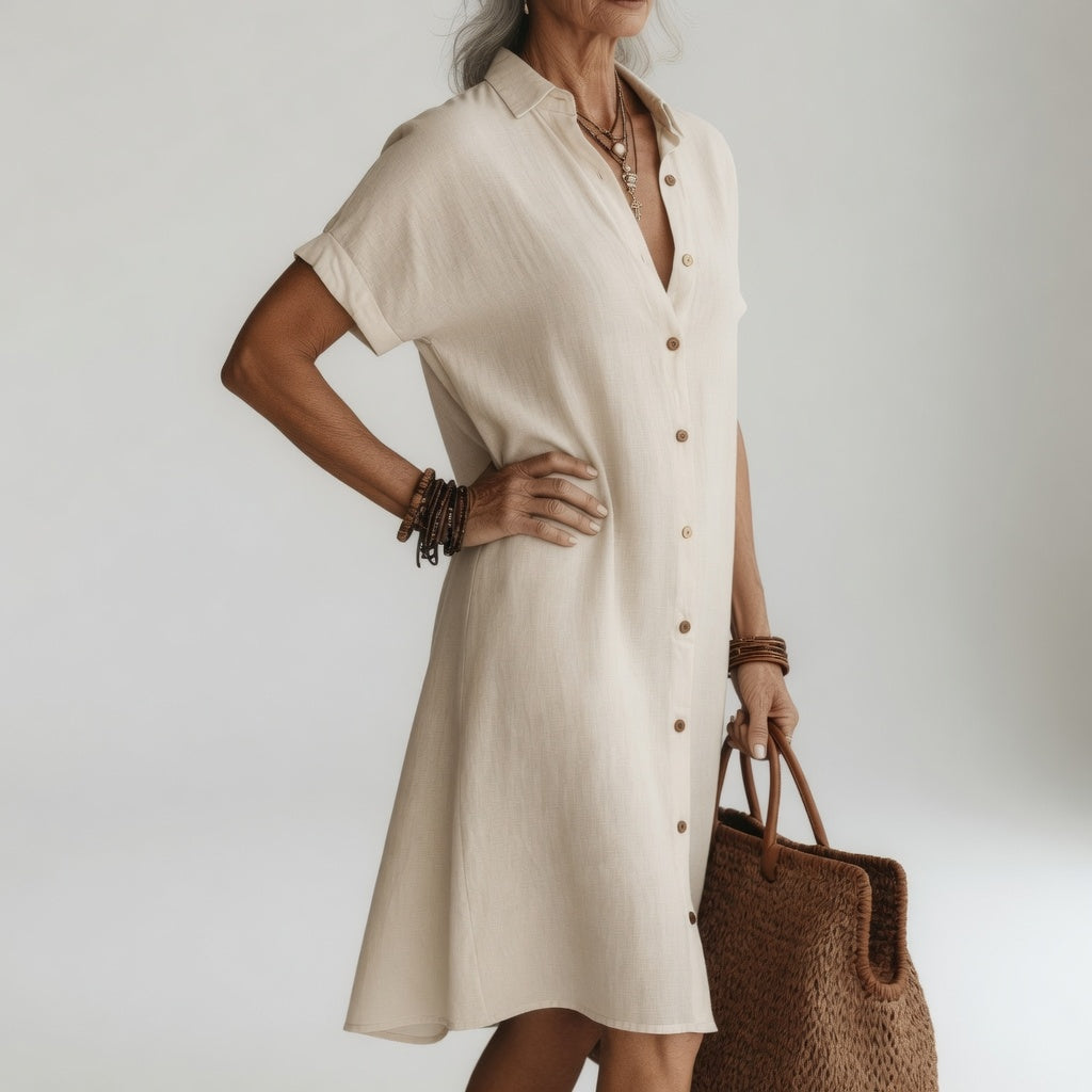 EMMA - ROBE CHEMISE MIDI RESPIRANTE PREMIUM