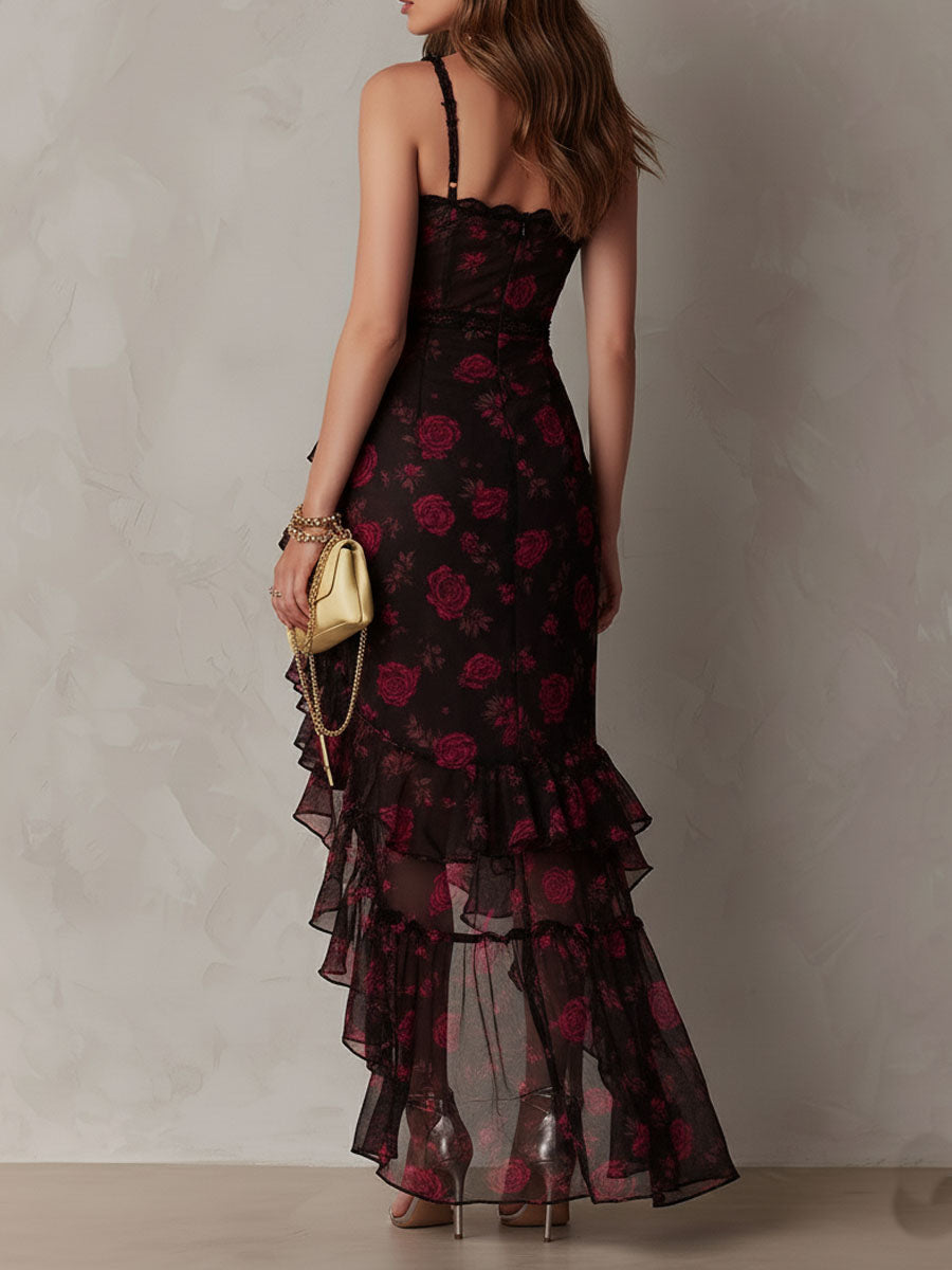 DEBBIE – ROBE FLEURIE ÉLÉGANTE AVEC OURLET À VOLANTS