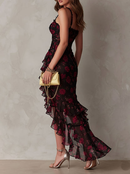 DEBBIE – ROBE FLEURIE ÉLÉGANTE AVEC OURLET À VOLANTS