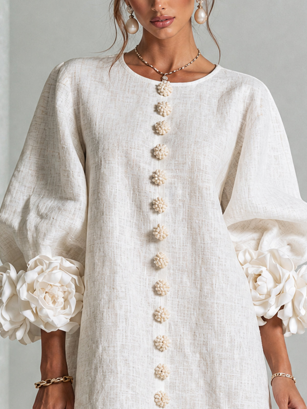 CLAIRE - ROBE COURTE EN LIN MÉLANGÉ