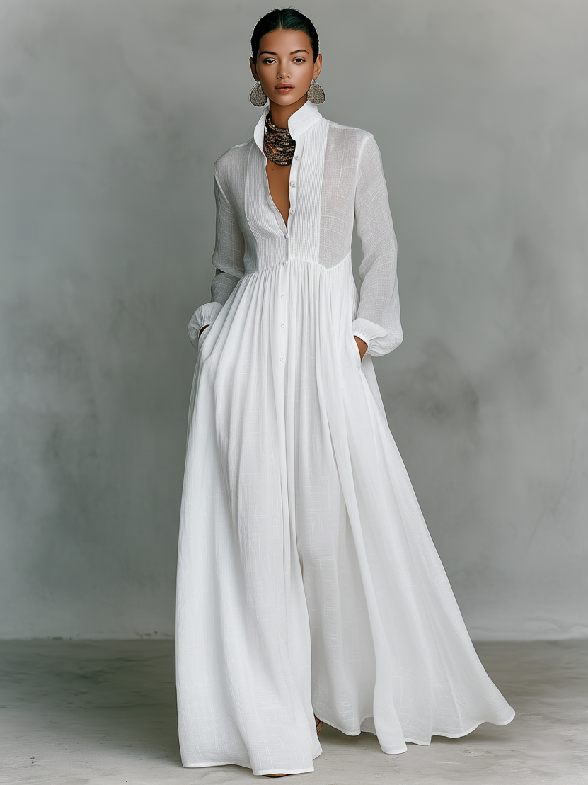 IFE - ROBE MI-LONGUE EN MAILLE, COL EN V, COUPE AJUSTÉE