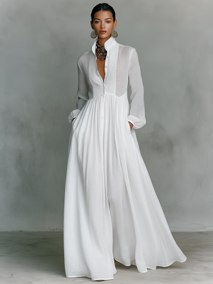 IFE - ROBE MI-LONGUE EN MAILLE, COL EN V, COUPE AJUSTÉE