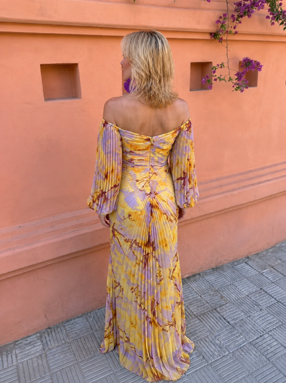 GRETA - ROBE LONGUE FLEURIE À DÉCOLLETÉ PLONGEANT