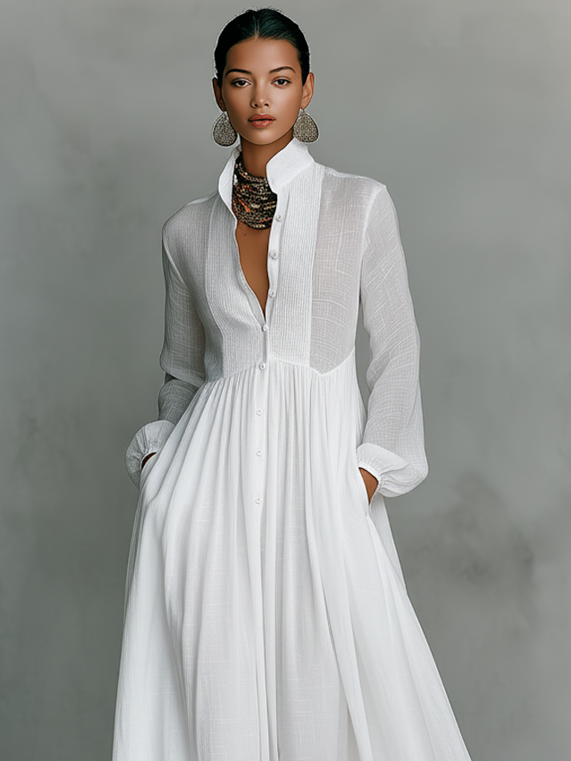 IFE - ROBE MI-LONGUE EN MAILLE, COL EN V, COUPE AJUSTÉE
