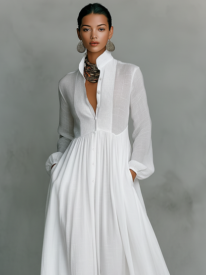 IFE - ROBE MI-LONGUE EN MAILLE, COL EN V, COUPE AJUSTÉE