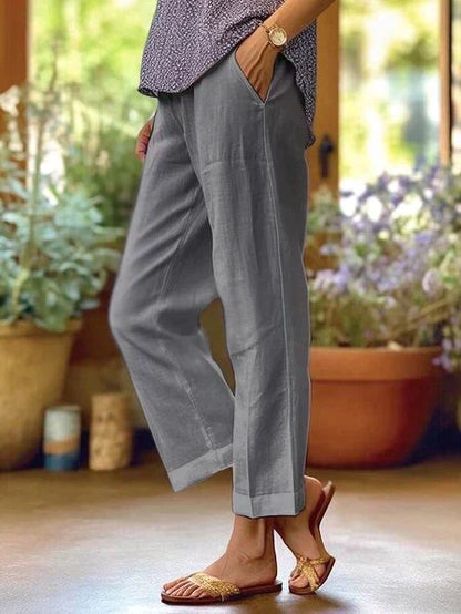 NATALIE - PANTALON D'ÉTÉ EN LIN POUR FEMME