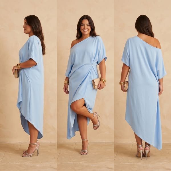 CANDICE - ROBE ASYMÉTRIQUE ÉLÉGANTE