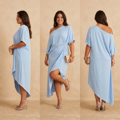 CANDICE - ROBE ASYMÉTRIQUE ÉLÉGANTE