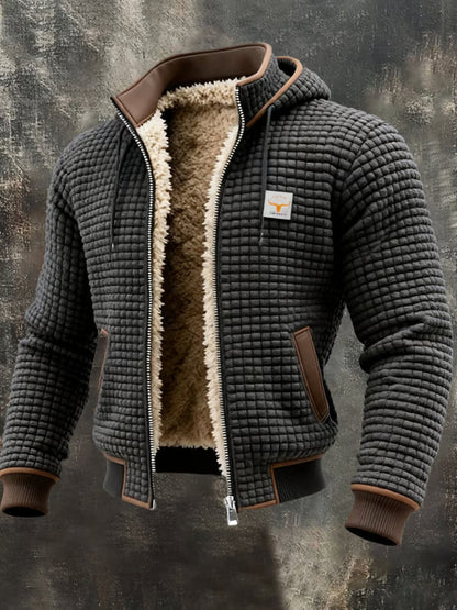 RON - VESTE RÉTRO À CAPUCHE ET FERMETURE ZIPÉE