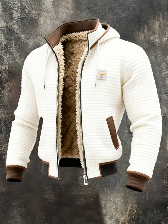 RON - VESTE RÉTRO À CAPUCHE ET FERMETURE ZIPÉE