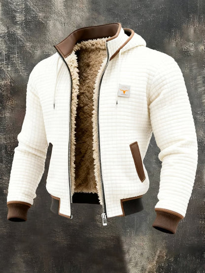 RON - VESTE RÉTRO À CAPUCHE ET FERMETURE ZIPÉE