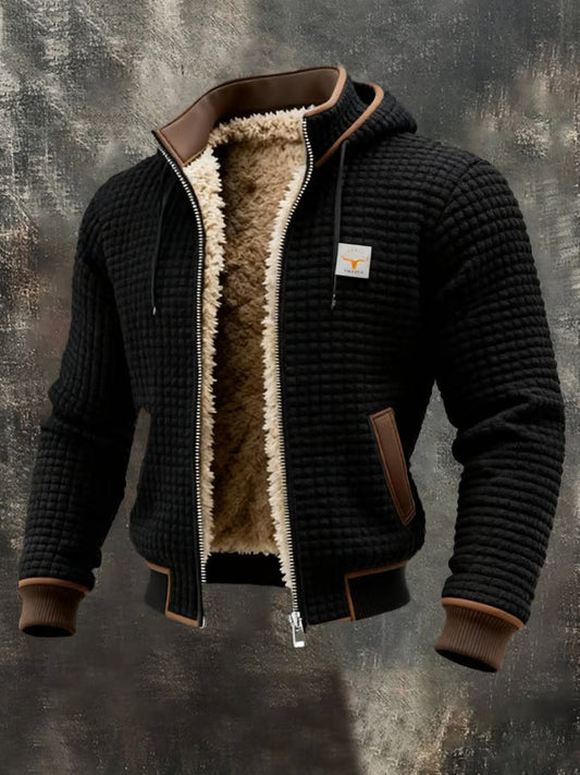 RON - VESTE RÉTRO À CAPUCHE ET FERMETURE ZIPÉE