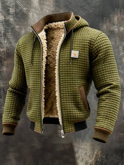 RON - VESTE RÉTRO À CAPUCHE ET FERMETURE ZIPÉE