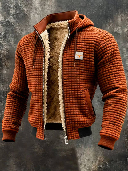 RON - VESTE RÉTRO À CAPUCHE ET FERMETURE ZIPÉE